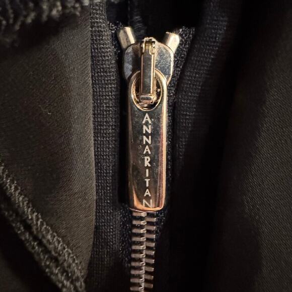 Annarita N. Steampunk Victorian Ruffled Lace Zip Blouse Top Black Italy Size 6 - Picture 2 of 10